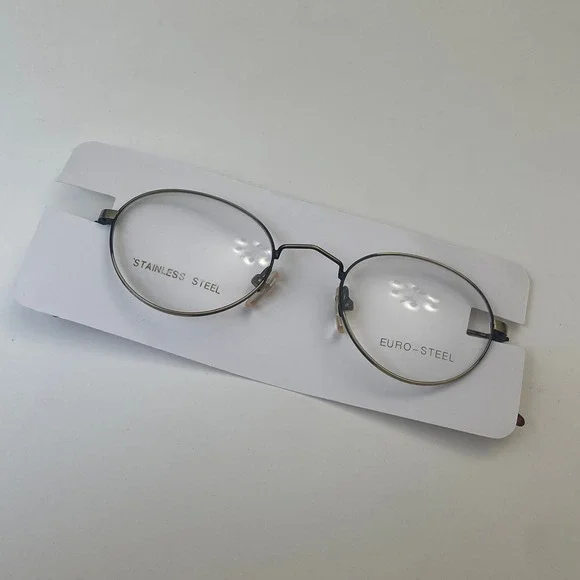 Euro Steel Collection ES-4 Oval Eyeglasses Anti Gold Stainless Steel 46-20-145