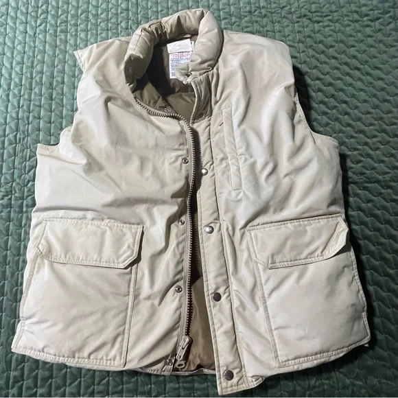 Orvis Vintage Khaki Goose Down Vest‎ Size Large Outdoors