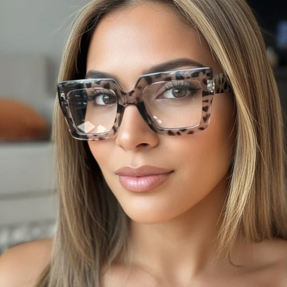 ✨NEW Leopard Print Square Frame Glasses