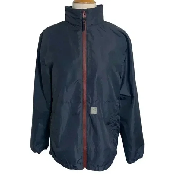 Eetnies S Gray‎ windbreaker with hidden hood full zip Skateboard jacket