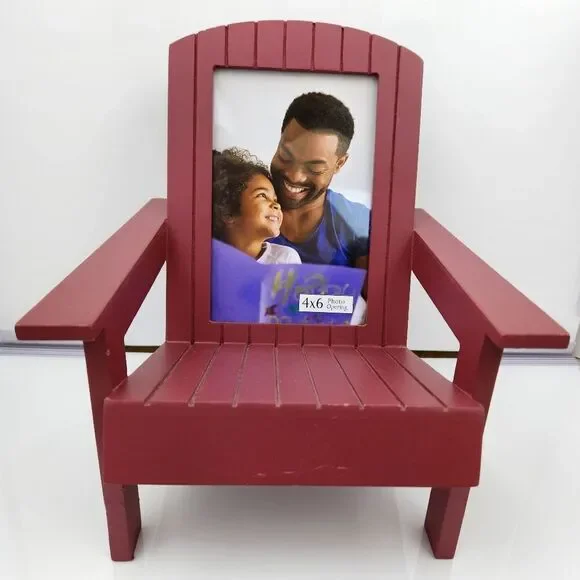 🔹️NWOT Red Adirondack Beach Chair 4x6 Picture Frame