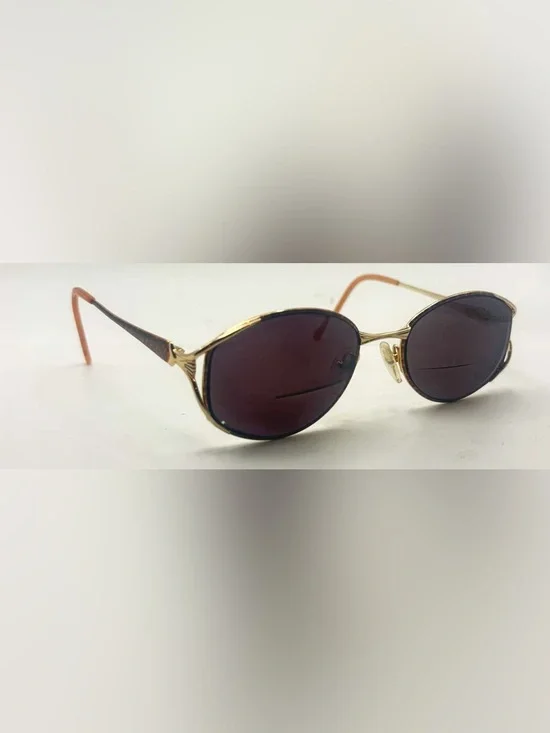 Silver Dollar Naomi Brown Gold Oval Metal Sunglasses Frames Only