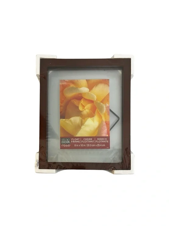 Michaels Studio Decor 8x10 Wood Float Picture Frame Brown New Sealed