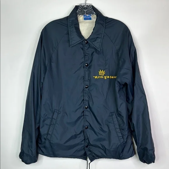 Vintage Champion King's Cove Navy Blue Button Jacket Size Medium 80s
