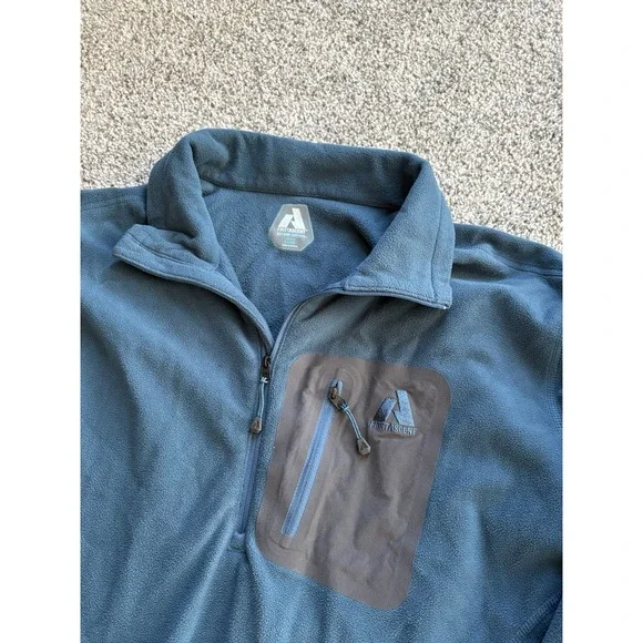 Eddie Bauer First Ascent Fleece Jacket Mens Larger 1/4‎ Zip Pullover Blue