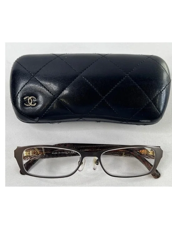 AUTHENTIC CHANEL CH 2149-T 407 Brown Titanium Eyeglasses w/ Case Made in Italy