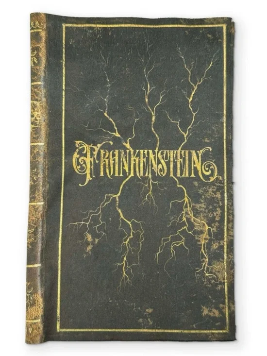 Frankenstein Book Microfiber Eyeglass Cleaning Cloth Gold Lightning Design