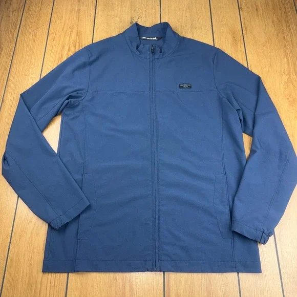 TravisMathew Blue Full Zip Golf Jacket Mock Neck‎ Performance Outerwear Size M