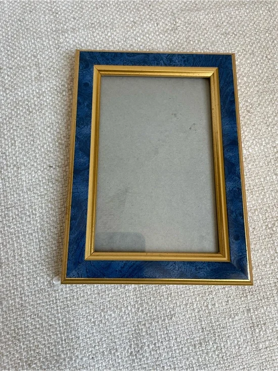 Vintage Classic Blue and Gold Picture Frame Fits 4x6