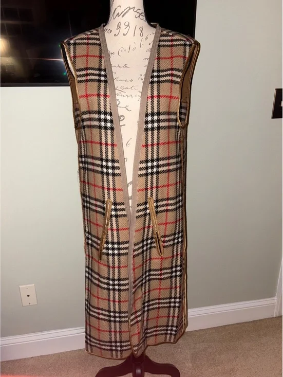 Vintage Burberrys England 100% Wool Nova Check Trench Coat Zip-In Liner V