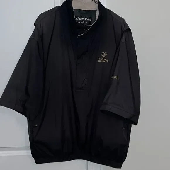 Black Dryjoys Waterproof Rain wear short sleeve Packable golf jacket-L Anthem AZ