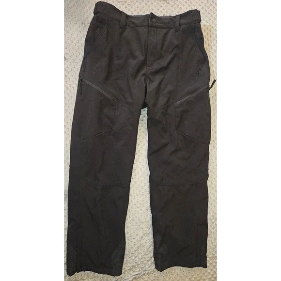 Gerry Mens Black Softshell Snow Pants Fleece Lined Insulated XL 16‎