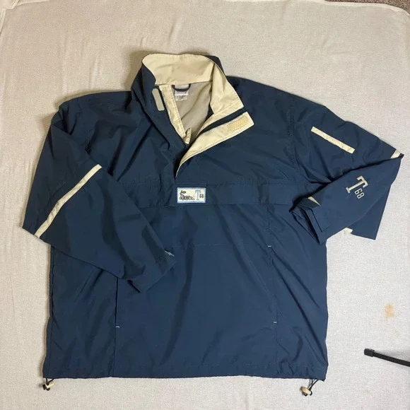 Disney Store Anorak Jacket Men XL Blue Tigger T68 Zip Off Sleeve Windbreaker