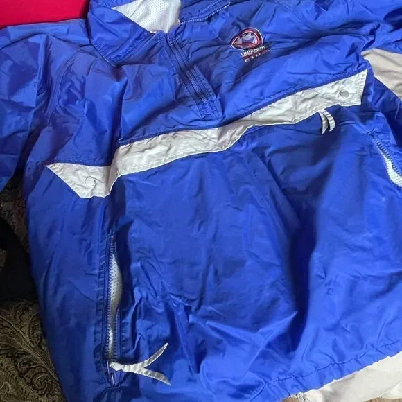 Blue and White Windbreaker Jacket short sleeved new never worn size XXL