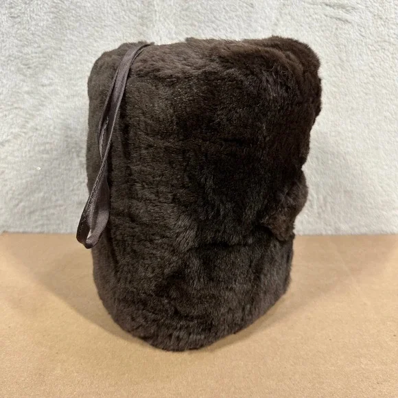 Lisette Lazarus Hand Muff Womens Brown Vintage Faux Fur Union Made Winter Glam