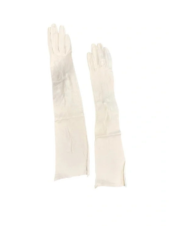 Vintage Long Opera soft leather Gloves in Ivory
