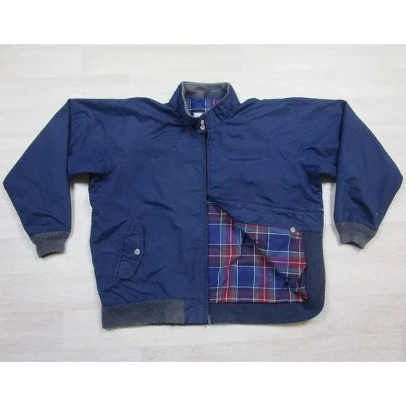 Vintage 80s LL Bean Harrington Bomber Jacket‎ Men's (XL) Plaid Lined Outdoor USA