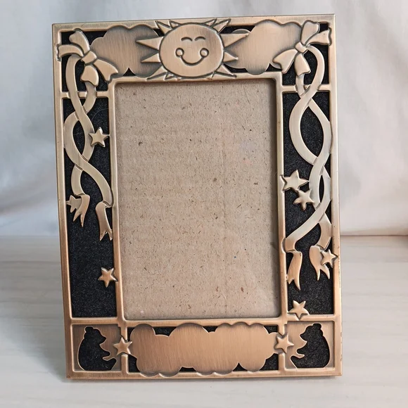 Sun Stars Metal Brushed Gold Picture Frame 5x7