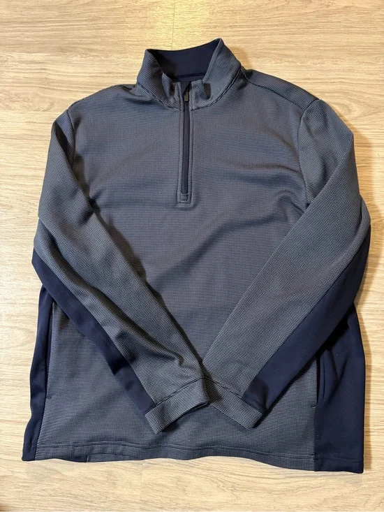 Quarter-Zip Men's Pullover - Slate Gray & Navy