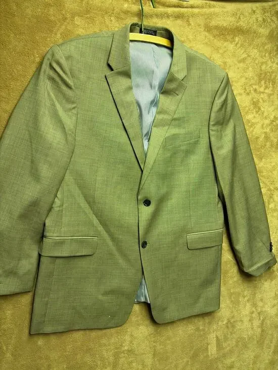 Tommy Hilfiger Mens Beige Blazer jacket 44R 100% 2-Button Sport Coat Mexico