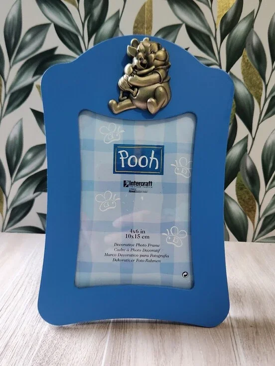 Vintage Disney Winnie the Pooh Blue Photo Frame 6.5x8.5