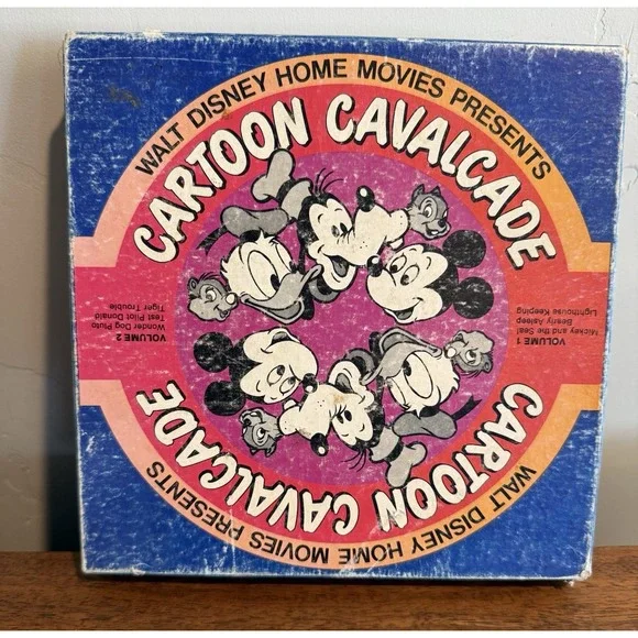 Disney CARTOON CAVALCADE, Super 8, Silent, B&W, Walt Disney home Movies 2 Reels