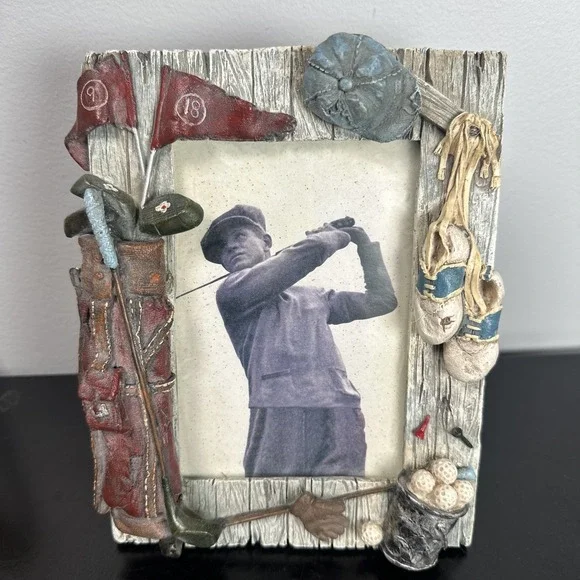 Golf Picture Frame 3D 4x6 Photo Frame Golf Bag Clubs Shoes Tees Decor