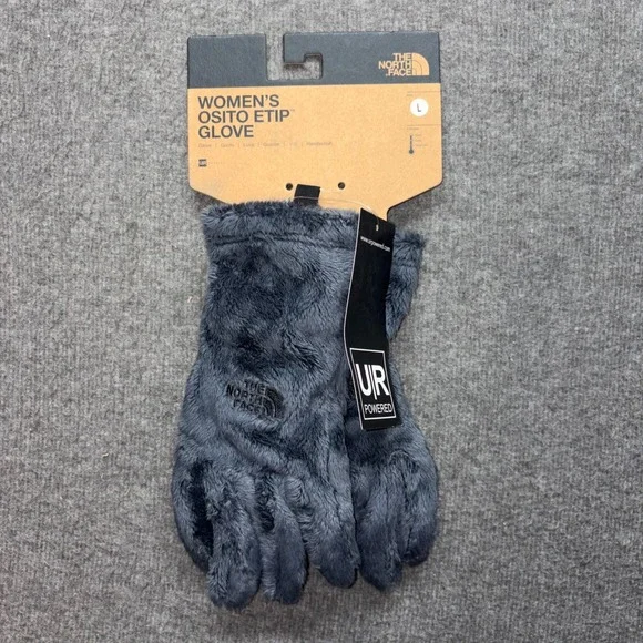 The North Face Womens Osito Etip Glove Vanadis Grey Fleece Touchscreen Large