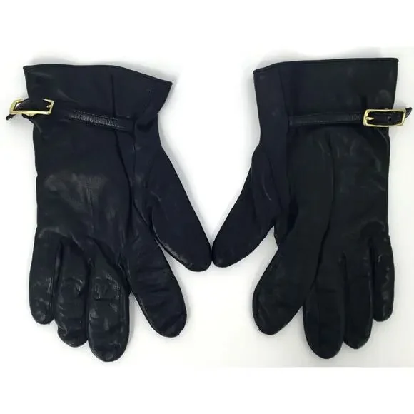 Coach Leather Cashmere Lined Gloves Women's Size 8
