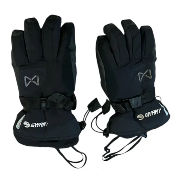 SWANY Bi Plex Women’s Winter Ski Snow Board Black Gloves Ladies Sz M
