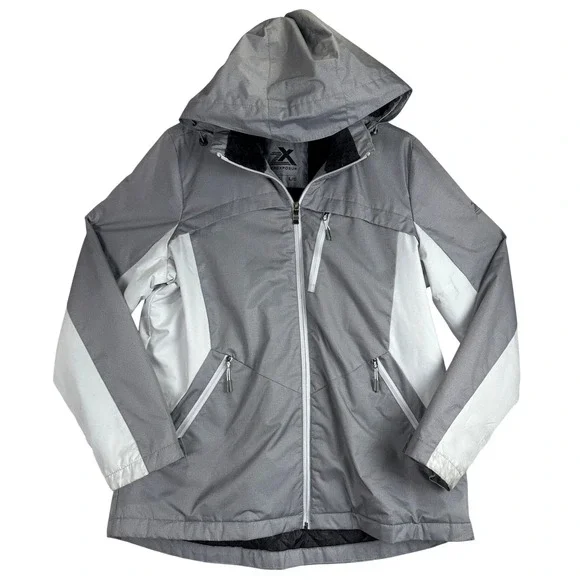 ZeroXposur Hooded Jacket Mens L Grey White Gorpcore Winter Techwear V92230