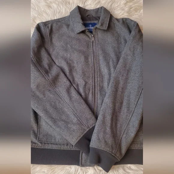 Old Navy Vintage Gray Wool-Blend Zip Jacket Coat – XL (Never Worn)