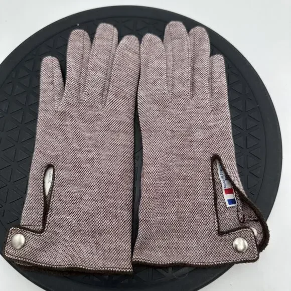 Vintage Neiman Marcus Women’s Gloves Snap Closure Fabric Knit Gloves Size Small