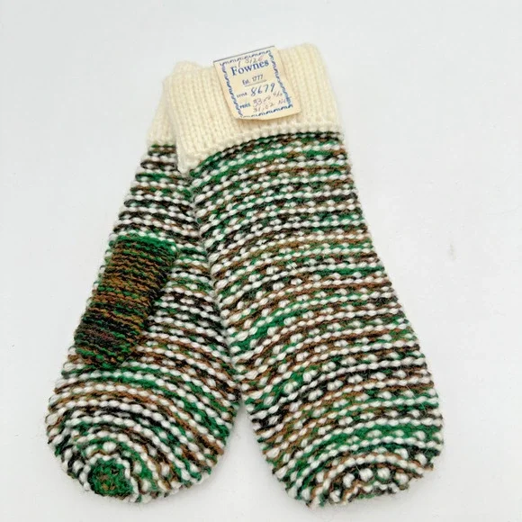 Vintage Green Fownes Women's Knit Gloves, Size- O/S