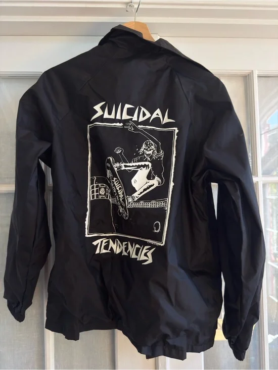 Suicidal TendenciesAugusta Sportswear Black Windbreaker with White Skate Graphic
