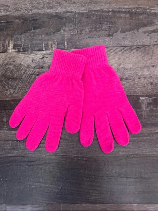 Bright Pink Knit Gloves - Soft Winter Accessory