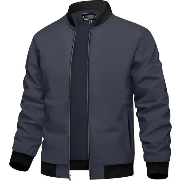Men's Lightweight Stylish Casual Winter Warm #02 White Bomber Jacket Coats