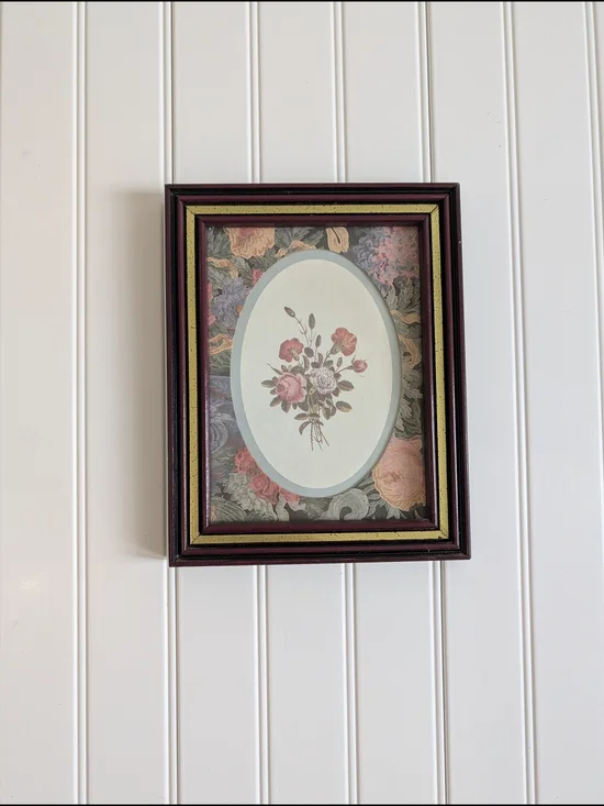 Vintage Floral Artwork Neutral Tones Gallery Wall