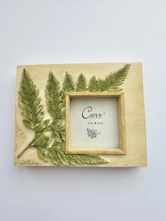 Vintage Carr Frames Botanical Fern Resin Photo Frame  2.5 X 2.5