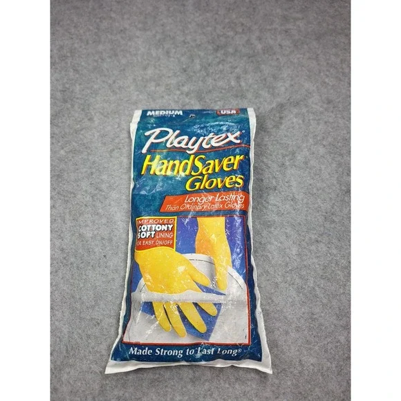 Playtex HandSaver Gloves Size Large Reusable Rubber Cleaning New Sealed 1997 NOS