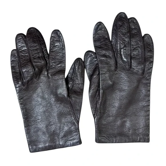 Fownes Dark Brown‎ Leather Driving Gloves 7.5 Antron Lining Vintage WPL 9522
