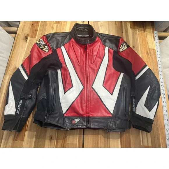 Joe Rocket Leather‎ Motorcycle Jacket Size 46 Red & Black men's large