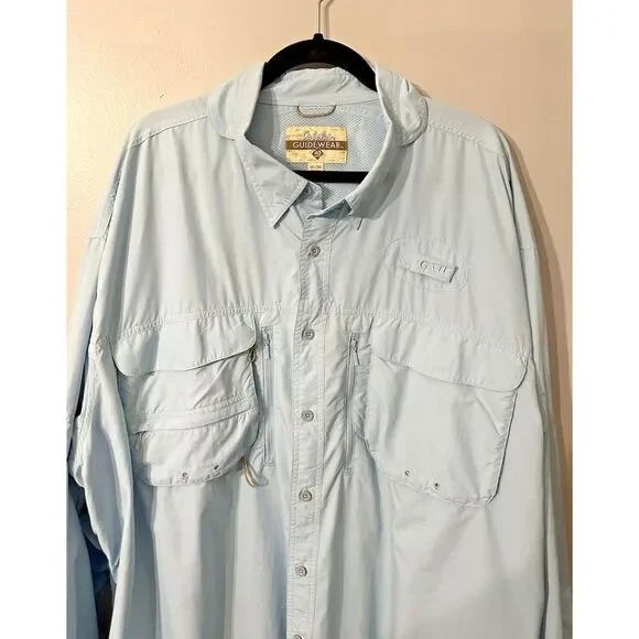 Cabela's Guidewear 40‎ UPF Men's Light Jacket Size 3XL R Light Blue Gorpcore