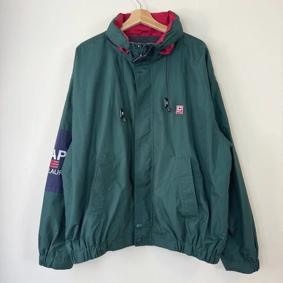 Vintage Chaps Ralph Lauren Green Zip Up Green Light Jacket - XL