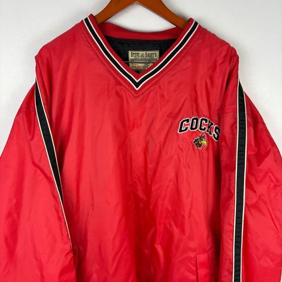 Vintage Steve‎ Barry's Red Cocks Athletic Dept Pullover Windbreaker Jacket XXL