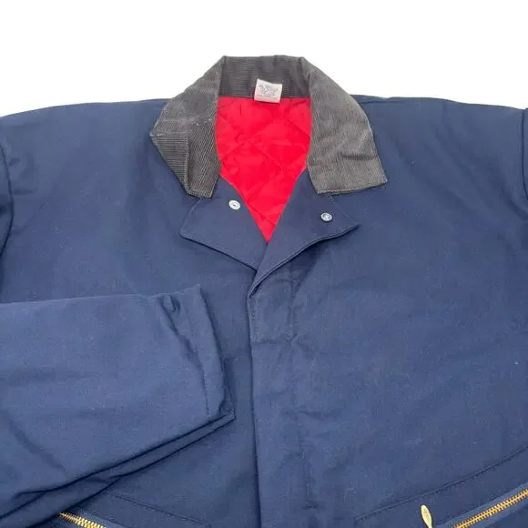 Vintage Big Ben Mens‎ XL Long Navy Blue Quilted Lined Work Coveralls