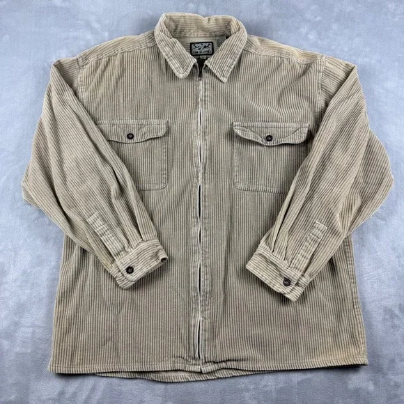 VINTAGE Y2K ZERO TOLERANCE Men's‎ Corduroy Long Sleeve Full Zip Shacket Size XL