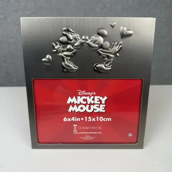 Vintage Disney Mickie and Minnie Mouse Picture Frame Black 6x4