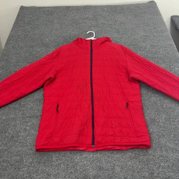 Icebreaker Jacket Mens XL Red Merino Wool Quilted Hooded Puffer Gorpcore Outdoor