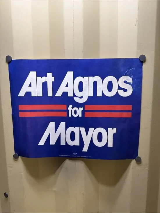 Vintage Art Agnos For Mayor Poster 21.5” X 16.5”